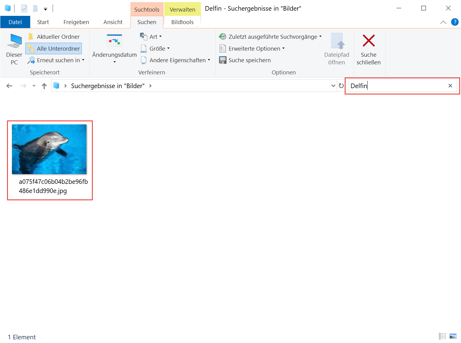 Suche nach Schlagwörtern im Windows Explorer